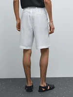 Bermuda semi-jogger 100 % lin