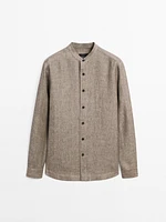 Chemise à col officier regular en lin - Limited Edition