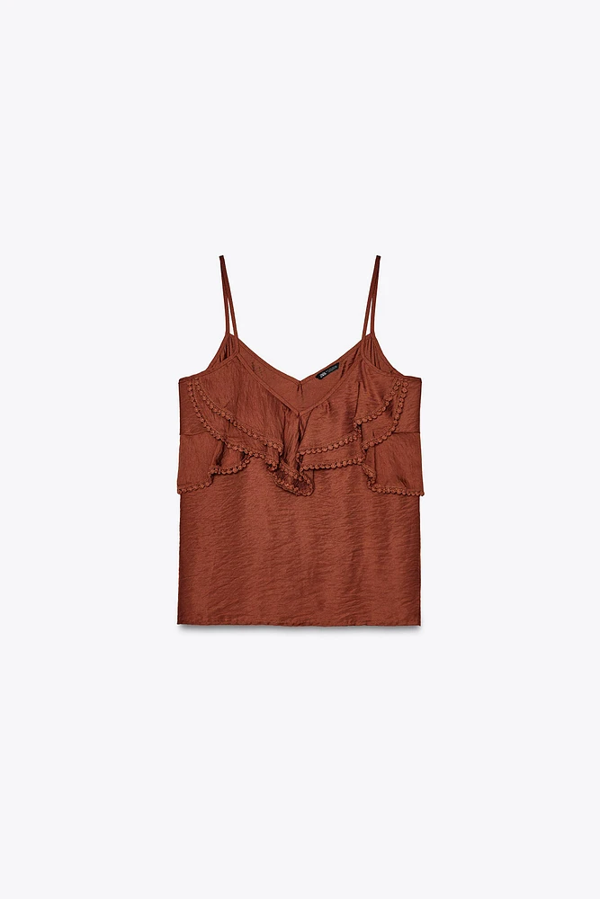 TOP VOLANTS DENTELLE