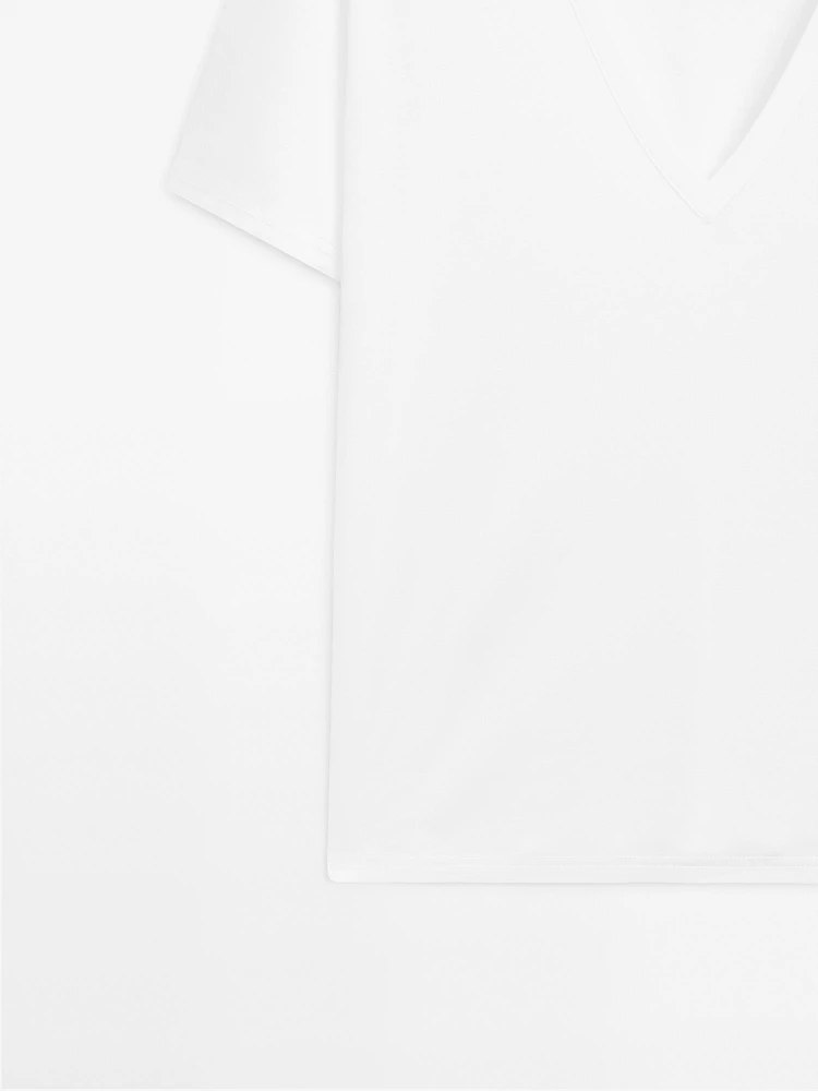 T-shirt 100 % coton à col en V