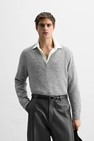 V-NECK COTTON SWEATER