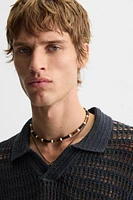 KNIT LACE POLO SHIRT