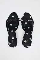 SATIN EFFECT POLKA DOT SANDALS