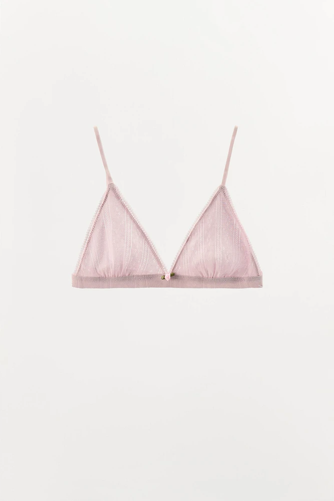 FLORAL POINTELLE BRALETTE