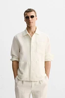 LIMITED EDITION LINEN WOOL HERRINGBONE OVERSHIRT