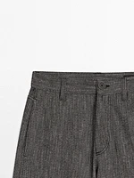 Cotton blend denim trousers