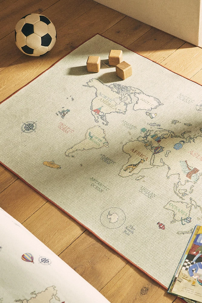 CHILDREN'S MAP AREA RUG