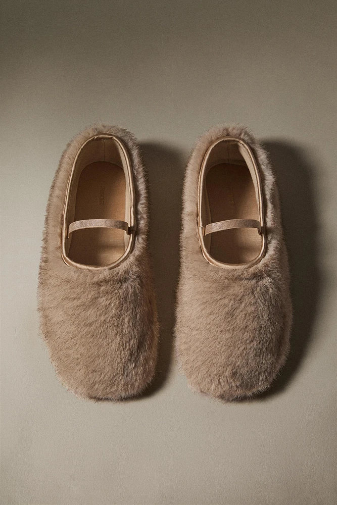 FURRY BALLET SLIPPERS