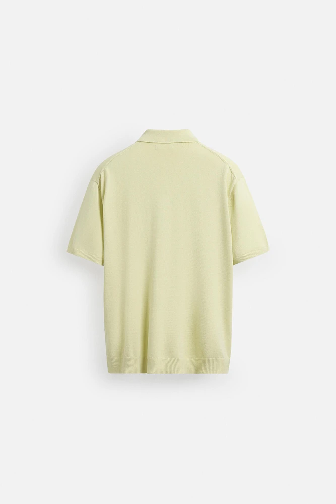 POLO EN MAILLE DE COTON DÉLAVÉ