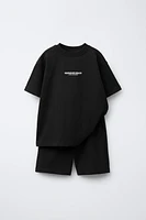 ENSEMBLE T-SHIRT ET BERMUDA INSCRIPTION