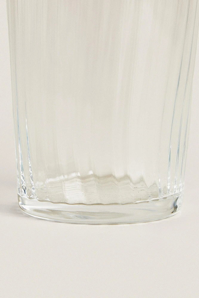 GLASS TUMBLER WITH LINES