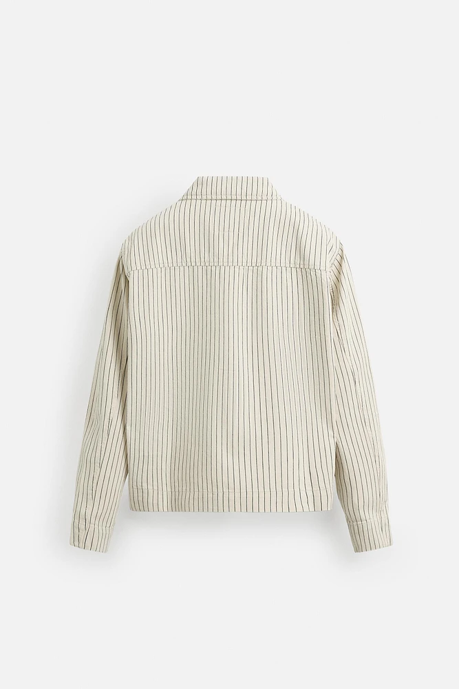 STRIPED POCKET OVERSHIRT