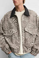 ANIMAL PRINT DENIM JACKET