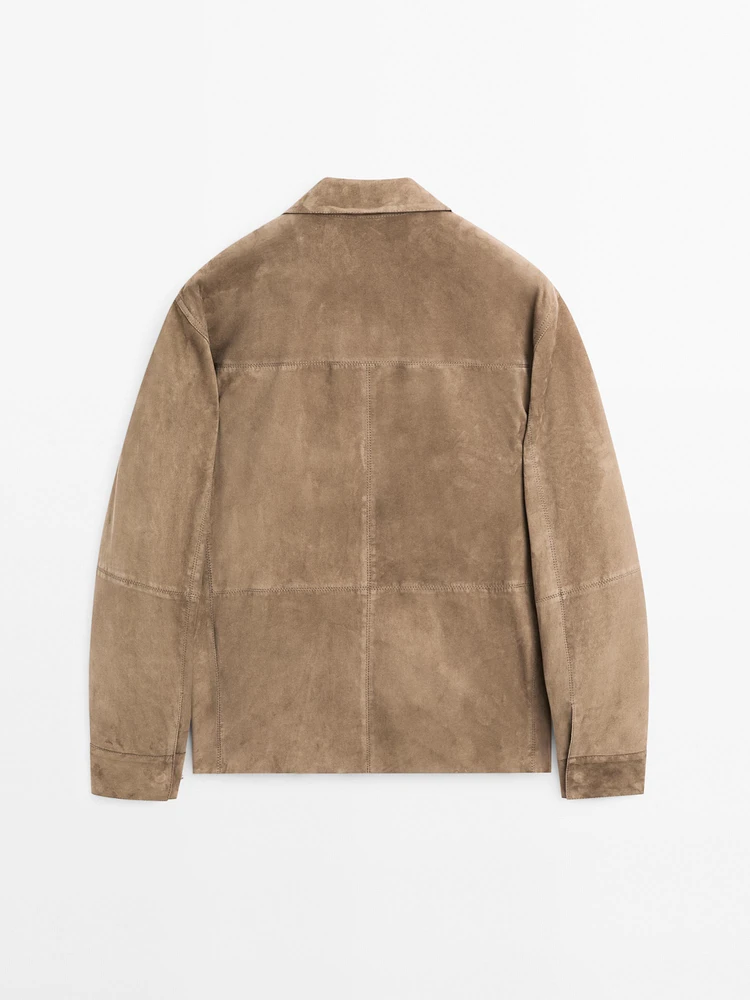 Surchemise en cuir finition daim