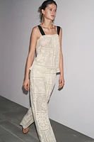 ZW COLLECTION PATCHWORK EMBROIDERED PANTS