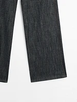 Cotton blend denim trousers