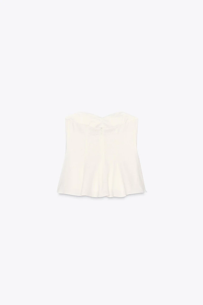 TOP EN LIN BUSTIER