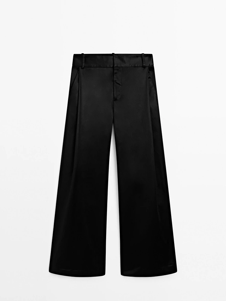 Straight-leg trousers with shiny detail - Studio