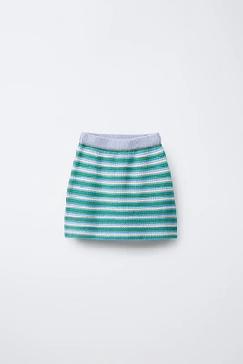 STRIPED KNIT SKIRT