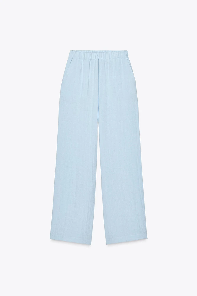 PANTALON LARGE EFFET PLISSÉ