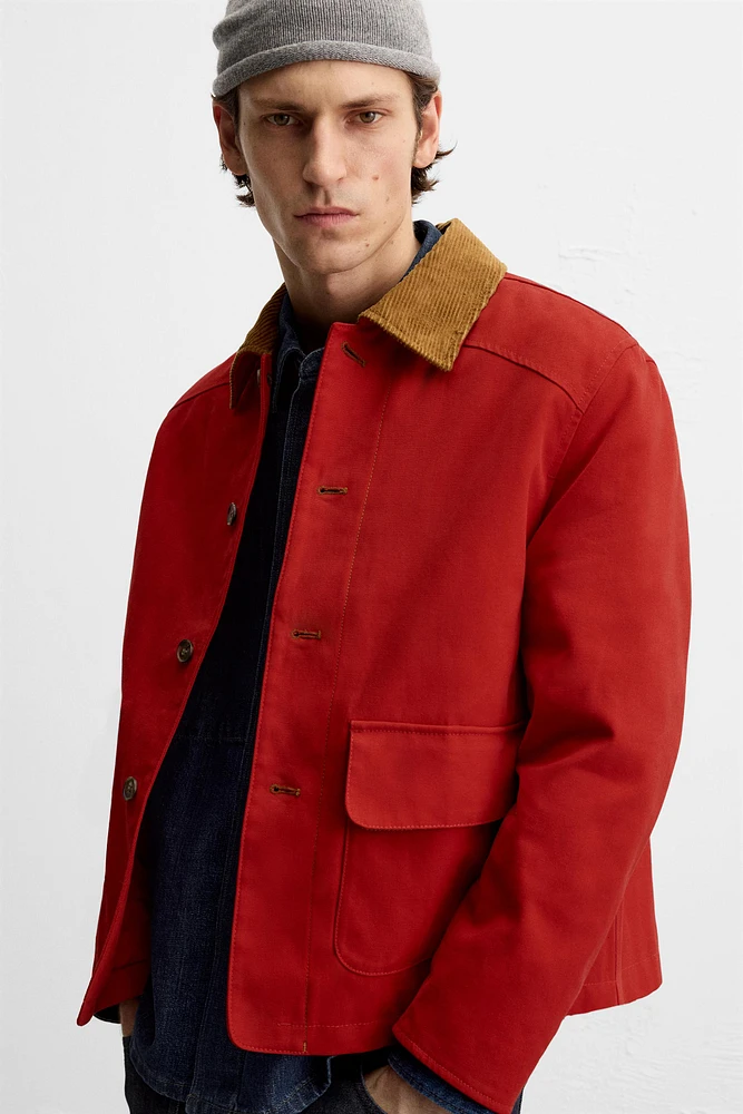 CONTRASTING COLLAR JACKET