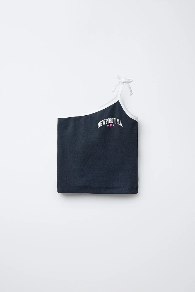 CITY TEXT RIBBED TOP