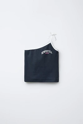 CITY TEXT RIBBED TOP
