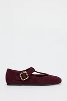 BUCKLED SUEDE MARY JANES