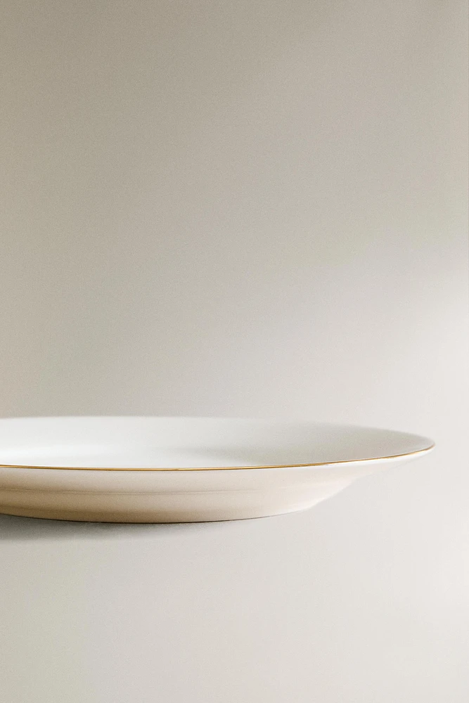 RIMMED BONE CHINA DESSERT PLATE