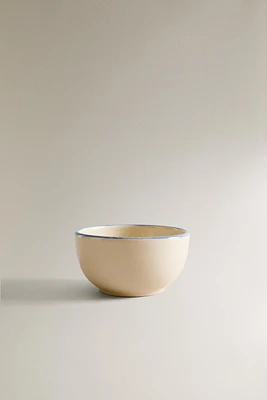 STONEWARE APPETIZER BOWL WITH RIM DETAIL