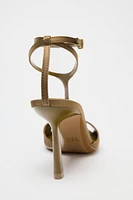 SATIN EFFECT HEELED SANDALS