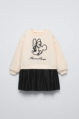 MINNIE MOUSE © DISNEY CONTRASTING PLEATED DRESS