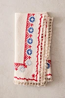 LOT SERVIETTES DE TABLE COTON BRODERIES POINT DE CROIX (LOT DE 2)
