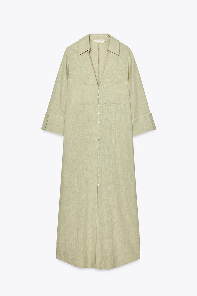 LINEN SHIRT DRESS