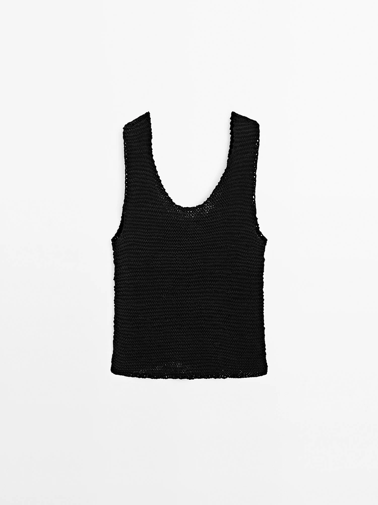 Braided suede leather top