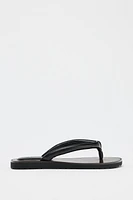 FLAT LEATHER PADDED STRAP SANDALS