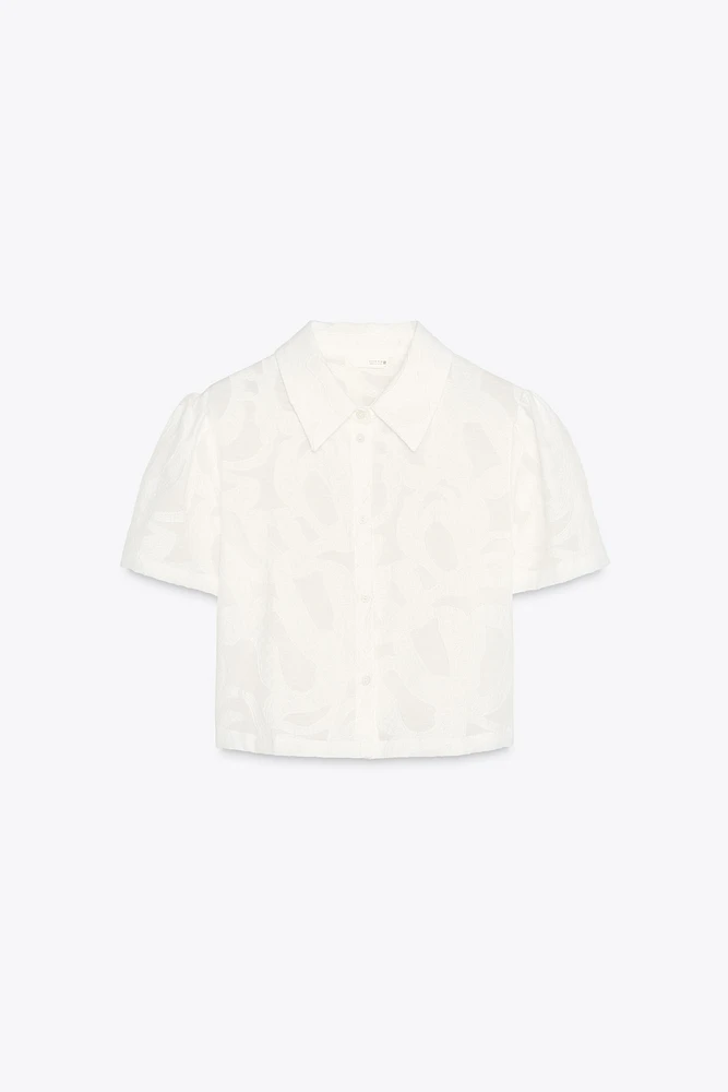 CHEMISE COURTE TEXTURÉE