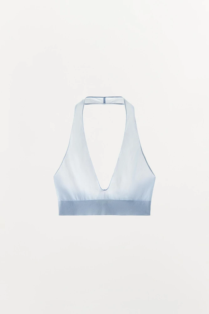 HALTER BRA WITH POLYAMIDE