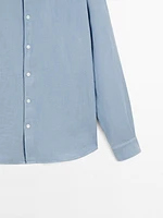 Slim fit linen blend shirt