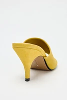 MULES À TALONS EN CUIR