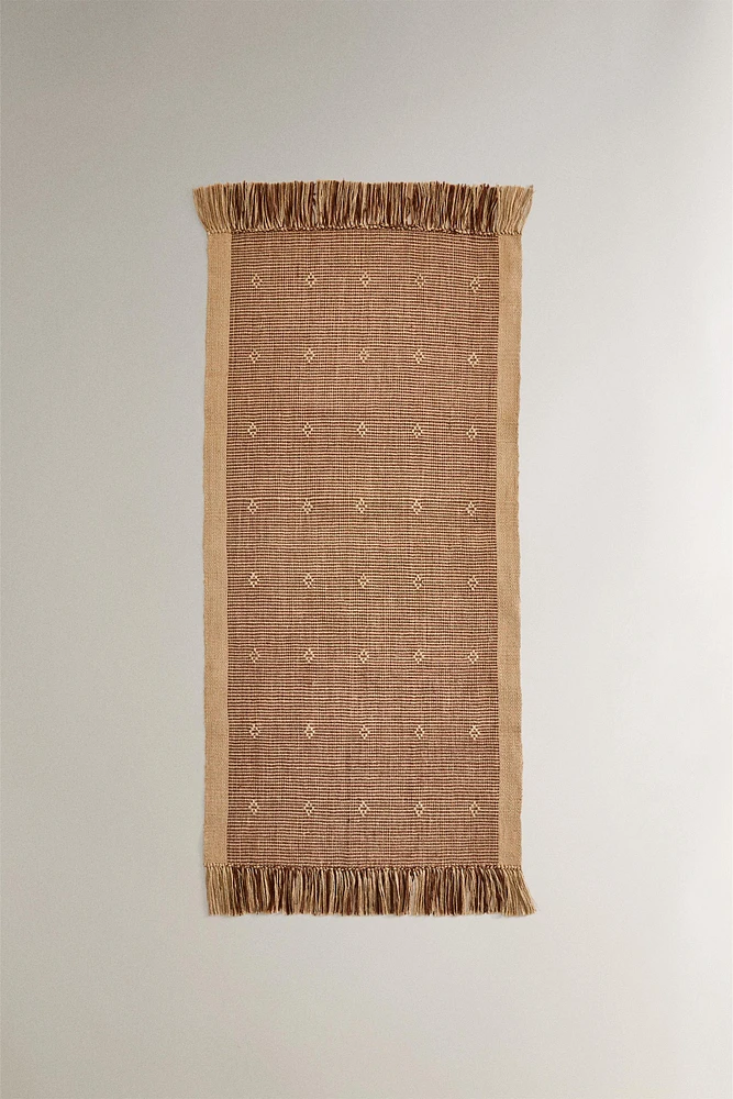 JUTE AREA RUG WITH DIAMONDS