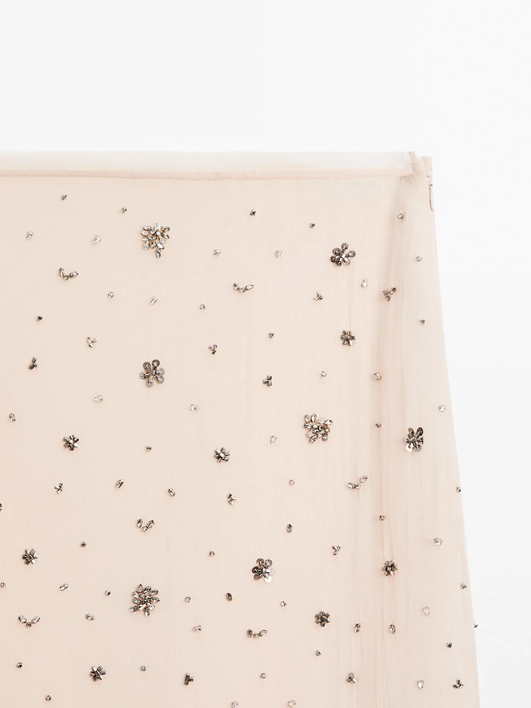 Rhinestone mini skirt