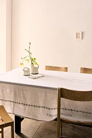 CROSS STITCH LINEN TABLECLOTH