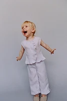 BLOUSE À VOLANTS 100 % LIN