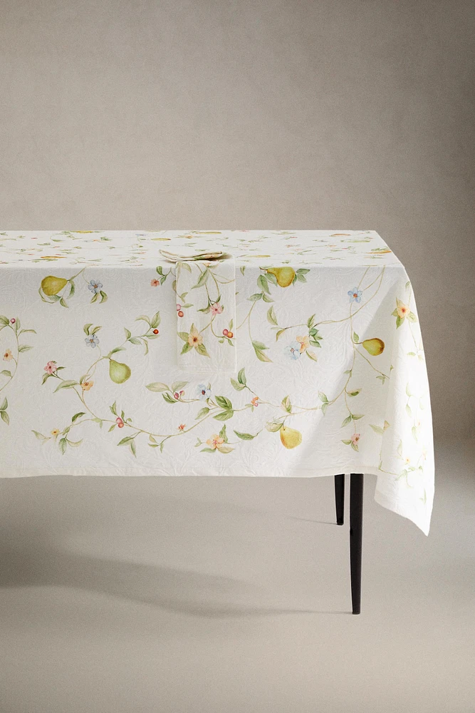 NAPPE COTON JACQUARD POIRES