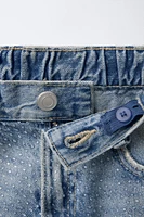SHORT EN DENIM STRASS