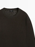 100% linen oversize knit sweater