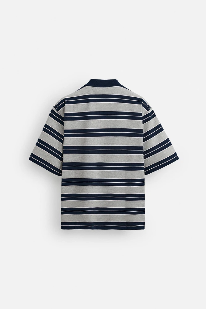 STRIPED RELAXED FIT POLO SHIRT
