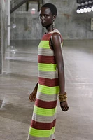 STRIPED KNIT LONG DRESS