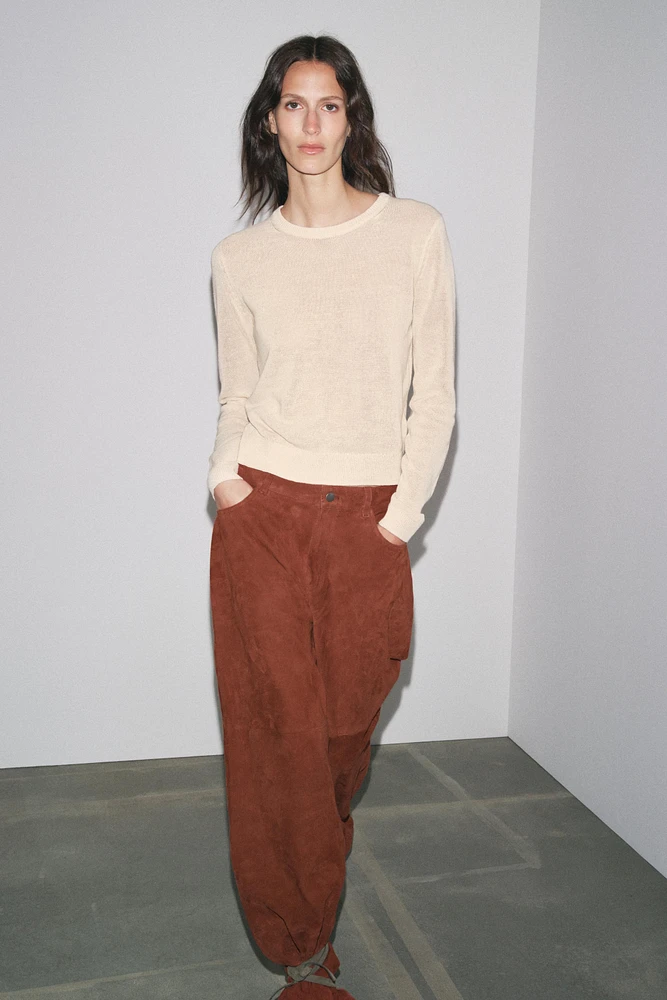PULL RUSTIQUE EN MAILLE AVEC LIN